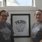 Miharo business and finance manager Hiria Palmer (left) and administrator Arai Wilson wear...