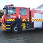 Wallacetown Fire Brigade volunteer firefighter Murray Buchanan (73) outside the fire station....