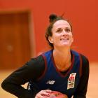 Hoiho forward Jillian Harmon practises at the Otago Girls’ High School Gymnasium yesterday. Photo...