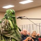 Slime the Nitrate Monster'' addresses Otago Regional Council candidates during question time at a...