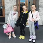 Aspiring ballerinas . . . From left, Samantha Soufflot, Olivia Thompson and Isabella Coster...