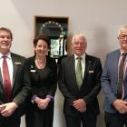 Departing Clutha District councillors (from left) Selwyn Wilkinson, Mel Foster, Stewart Cowie and...