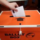 Time to vote . . .  Orange ballot boxes are popping up around the region for the local government...