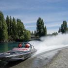 The boat in action on the Clutha River a couple of years ago, soon after it had been built. PHOTO...
