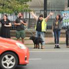 Voices for Freedom protesters assembled on State Highway 1 earlier this year. PHOTO: ODT FILES