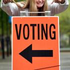 Dunedin’s Genevieve Walker-Radich was all smiles after casting her vote at the University of...