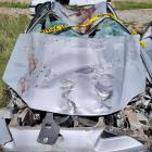 Roxburgh man Alex Haywood’s Toyota Cynos was "completely flattened" after the accident. PHOTOS:...