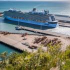 The Ovation of the Seas docked at Napier Port on Monday. Photo: Paul Taylor