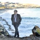 Dunedin Mayor Aaron Hawkins at St Clair Beach on Tuesday. PHOTO:PETER MCINTOSH