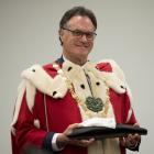 Dunedin Mayor Jules Radich is sworn into office yesterday in a ceremony at the Dunedin Centre....