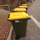 The recycling wheelie bins were out in Alexandra on Wednesday but their contents are likely to be...