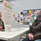 Dunedin Curtain Bank manager Belinda Le Lievre talks to Steve Lynch during an appeal at New World...