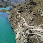 A switchback eases a steep climb on the trail.
