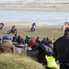 Spectators watch Burt Munro Challenge racing on Oreti Beach, in Invercargill in 2020. PHOTO: ODT...