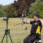 Deep South Archery Club head coach and para archer Adrian Ayto aims for the bullseye. PHOTO:...
