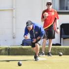 Blackjack Tony Grantham (Birkenhead, Auckland) plays a shot in his match against fellow Blackjack...