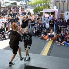 Dancers from Rasa School of Dance Ruby Martin (left) and Jeila Morrison (both 12) perform in the...