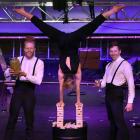Laser Kiwi performers (from left) Degge Jarvie, Imogen Stone and Zane Jarvie share a moment from...