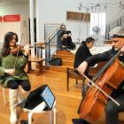 NZTrio rehearse before their performance "Rhythms of the Brain" at the Dunedin Public Art Gallery...