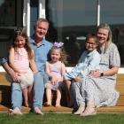 Waitaki Mayor Gary Kircher celebrates winning his fourth term with wife, Kerry, and three...