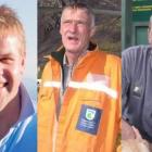 The three men who died in the helicopter crash near Wanaka Airport (from left) Nick Wallis, Paul...