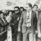 Bill Andersen, front, second from right, walks away from the Supreme Court in 1974 surrounded by...