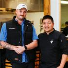 Delivereasy chief operations officer Quinn Davis (left) with Formosa Modern Asian Cuisine owner...