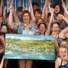 Retiring Macandrew Bay School principal Bernadette Newlands is given a rousing send-off by pupils...