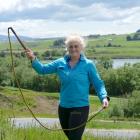 South Otago A &amp; P Show Queens convener Bayley Coates demonstrates her whip-cracking skills...