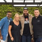 Dunedin chef Greg Piner (far right) with Cooks on Fire judges (left to right) Ganesh Raj, Nici...