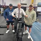 Waimakariri MP Matt Doocey (centre) recently got on the bike to raise funds for mental health....