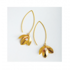 Gold Petal Long Hook Earrings $165 from Joanna Salmond Jewellery