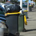 Rubbish and recycling awaits collection.  PHOTO: ODT FILES