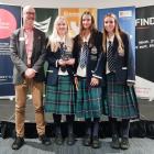 Otago Girls High pupils Morgan Tassey, Jenna Willis and Elsha Bulmer, with Otago Business School...