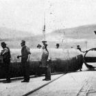 Three-quarter-inch thick steel pipes, the largest welded steel pipes seen in New Zealand, arrive...