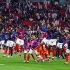 France players celebrate their victory over England. Photo: Reuters