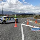 Part of State Highway 6 between Luggate and Cromwell was closed for a time yesterday following a...
