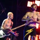 Anthony Keidis (right) and Flea of the Red Hot Chili Peppers performing in Spain last month....