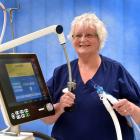 Linda Grady works her final day as an intensive care unit nurse at Dunedin Hospital. Photo: Peter...