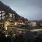 A graphic render of the Lakeview-Taumata precinct overlooking central Queenstown. Image: Supplied