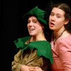 Penelope Hare as Robin Hood (left) and April McMillan Perkins as Marian during the Globe Theatre...