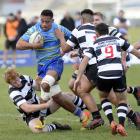 Taieri flanker Shannon Frizell breaks through for Taieri against Southern at Peter Johnstone Park...
