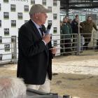New Zealand Herefords president Gray Pannett, of Millers Flat, speaks at the Hereford Cattle...