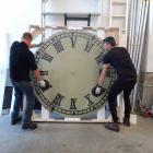 A historic clock face arrives at Toitu Otago Settlers Museum after being returned to Dunedin by...