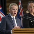 Incoming Prime Minister Chris Hipkins and incoming Deputy Prime Minister Carmel Sepuloni during...