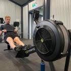 Luke Kingsford has challenged himself to row at least 100km on an indoor rowing machine. PHOTO:...