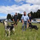 Set for the St Bathans Collie Club trial are (from left) president Tom Goble, member Robbie...
