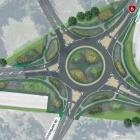 An artist’s impression of the new Mt Iron roundabout at the State Highway 6 and 84 intersection,...
