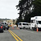 The scene of a crash last night on State Highway 1 at the Moeraki Boulders intersection. Photo:...