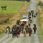 The heavy wagon trail is always one of the most photographed during the Otago Goldfields...